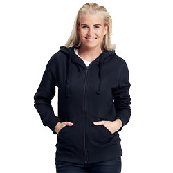 Sweatshirt Avec Zip Femme Publicitaire à Capuche En Coton Biologique Noir HOODIE ZIP LADIES