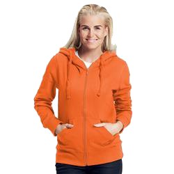 Sweatshirt Avec Zip Femme Publicitaire à Capuche En Coton Biologique Orange HOODIE ZIP LADIES