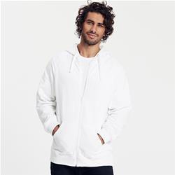 Sweatshirt Avec Zip Publicitaire Homme à Capuche En Coton Biologique Blanc HOODIE ZIP MEN