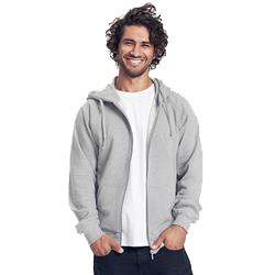Sweatshirt Avec Zip Publicitaire Homme à Capuche En Coton Biologique Gris HOODIE ZIP MEN
