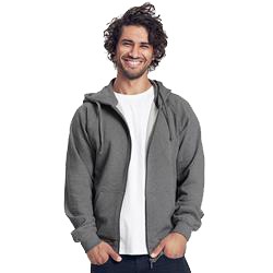 Sweatshirt Avec Zip Publicitaire Homme à Capuche En Coton Biologique Gris Anthracite HOODIE ZIP MEN