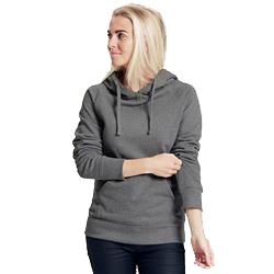 Sweatshirt Femme Publicitaire à Capuche En Coton Biologique Gris Anthracite HOODIE LADIES
