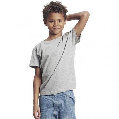 T Shirt Enfant Publicitaire En Coton Biologique Manches Courtes Gris KIDS