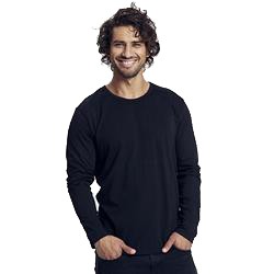 T-shirt homme à manches longues publicitaire en coton biologique - noir - LONGSLEEVE MEN
