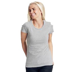 T Shirt Publicitaire Femme Ajusté En Coton Biologique Manches Courtes Gris Clair FITTED LADIES