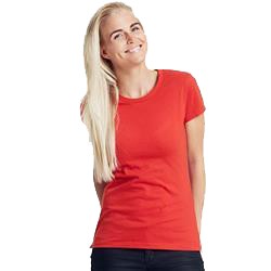 T Shirt Publicitaire Femme Ajusté En Coton Biologique Manches Courtes Rouge FITTED LADIES