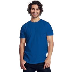 T Shirt Publicitaire Homme Ajusté En Coton Biologique Manches Courtes Bleu FITTED MEN