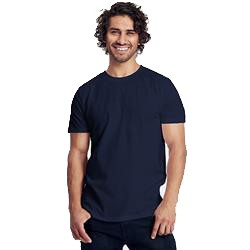 T Shirt Publicitaire Homme Ajusté En Coton Biologique Manches Courtes Bleu Marine FITTED MEN