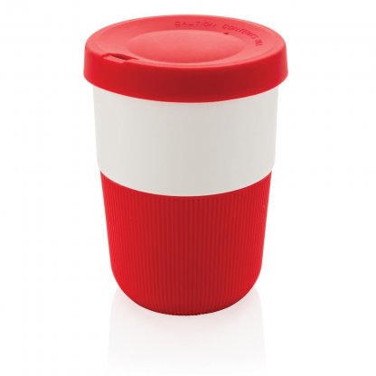 Tasse à Café Avec Couvercle En PLA Personnalisable 380ml Rouge COFFEE TO GO