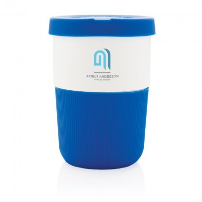 Tasse à Café Avec Couvercle En PLA Personnalisée 380ml Bleu Avec Logo COFFEE TO GO