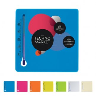 Thermomètre carré promotionnel en plastique polystyrène - Toutes couleurs