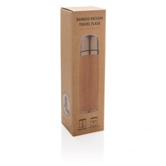 Thermos publicitaire en bambou et inox packaging - 400ml - DURINOX
