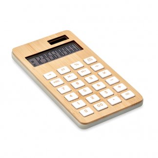 Calculatrice Personnalisable Solaire En ABS Et Bambou CALCUBIM