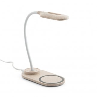 Lampe LED Et Chargeur Induction Personnalisable En ABS Et Fibre De Paille De Blé OZZEL