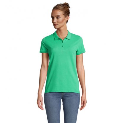 Polo Femme En Coton Bio 170g PLANET WOMEN Vert Printemps