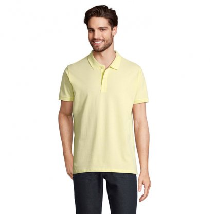 Polo Homme En Coton Bio 170g PLANET MEN Jaune Clair