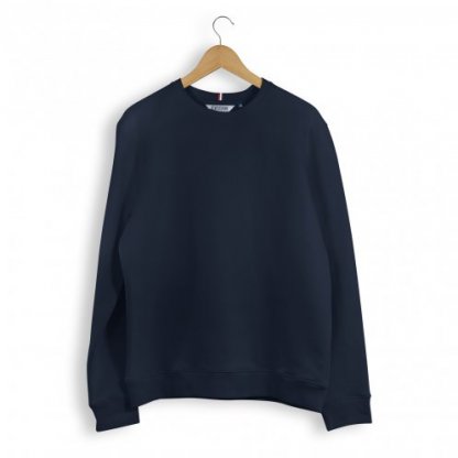 Sweatshirt En Coton Biologique Et Polyester 360g ARCHIBALD Bleu Marine