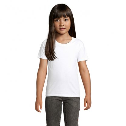 T Shirt Enfant En Coton Bio 175g PIONEER KIDS Blanc De Face