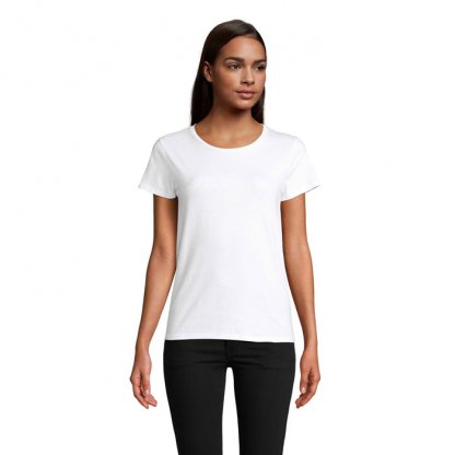 T Shirt Femme En Coton Bio 150g CRUSADER WOMEN T Shirt Blanc Porté De Face