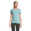 T Shirt Femme En Coton Bio 150g CRUSADER WOMEN T Shirt Bleu Turquoise Porté De Face