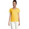 T Shirt Femme En Coton Bio 150g CRUSADER WOMEN T Shirt Jaune Porté De Face