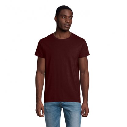 T Shirt Homme En Coton Bio 150g CRUSADER MEN T Shirt De Face Rouge Bordeaux