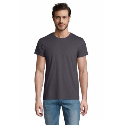 T Shirt Homme En Coton Bio 175g PIONEER MEN Gris Souris De Face