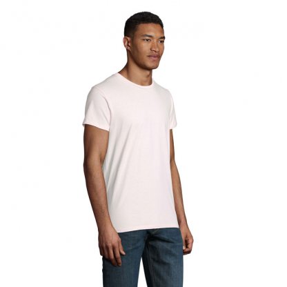 T Shirt Homme En Coton Bio 175g PIONEER MEN Rose Pâle De Côté