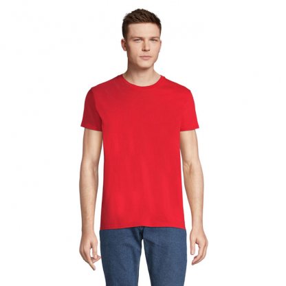 T Shirt Homme En Coton Bio 175g PIONEER MEN Rouge Vif De Face