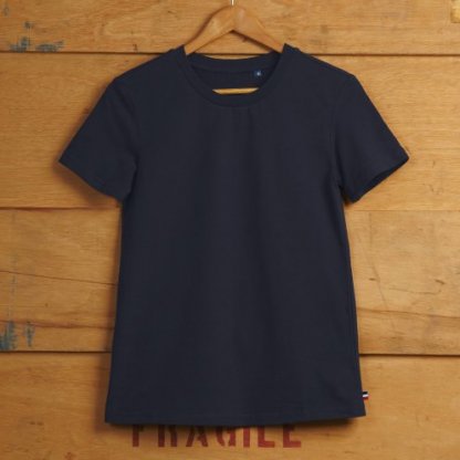 T Shirt Mixte En Coton Biologique 160g ACHILLE Bleu Marine