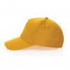 Casquette En Coton Recyclé 5 Pans 190g IMPACT Jaune Côté Casquette En Coton Recyclé 5 Pans 190g IMPACT Jaune Côté