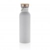 Bouteille En Acier Inoxydable Et Bambou 700ml Blanc