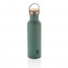 Bouteille En Acier Inoxydable Et Bambou 700ml Vert Logo