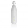 Bouteille Isotherme En Acier Inox 1L Blanc Logo
