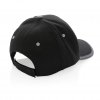 Casquette En Coton Recyclé 6 Pans 280g IMPACT Noire Trois Quarts