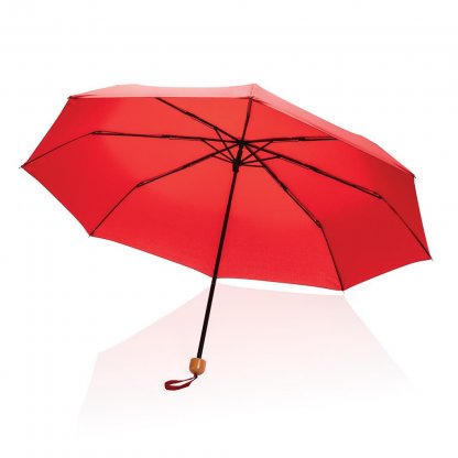 Parapluie 20,5 Pouces En PET Recyclé Et Bambou Rouge