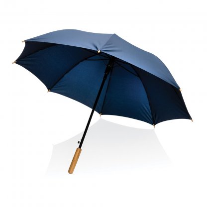 Parapluie 23 Pouces En PET Recyclé Et Bambou Bleu Marin