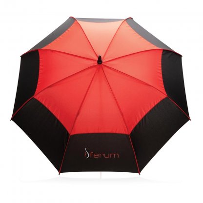 Parapluie Tempête 27 Pouces En PET Recyclé Rouge Logo