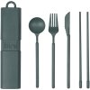 Set Couverts Réutilisables En Bioplastique BINI Vert Complet