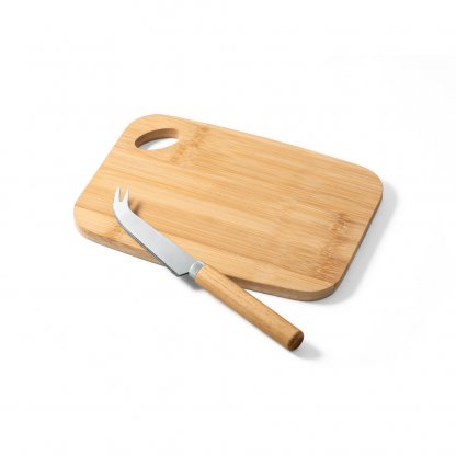 Planche à Découper Avec Couteau à Fromage En Bambou CAPPERO Planche Et Couteau