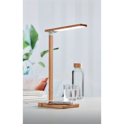 Lampe Bureau Et Chargeur Sans Fil En Bambou 10W NEAT LIGHT Table