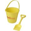 Seau Et Pelle De Plage En Plastique Recyclé Jaune Logo Seau Et Pelle De Plage En Plastique Recyclé Jaune Logo