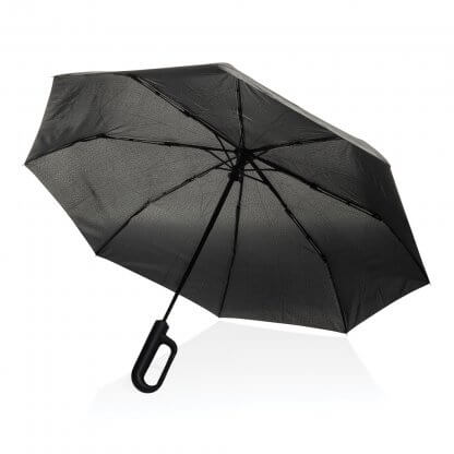 parapluie pliable automatique avec mousqueton en pet recycle o108cm yara noir photo principale 416x416