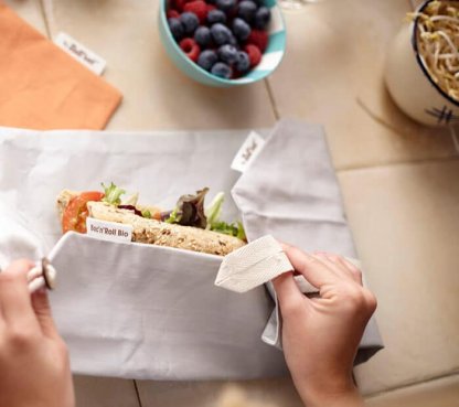Emballage Sandwich Réutilisable BOC'N'ROLL BIO Gris Mise En Situation
