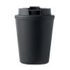 Mug Double Paroi En Plastique Recyclé 300ml TRIDUS Noir De Face Mug Double Paroi En Plastique Recyclé 300ml TRIDUS Noir De Face