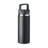 Bouteille Sport Isotherme En Acier Inoxydable Avec Crochet De Suspension 500ml CLEO Noir De Côté