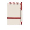 Carnet A6 + Stylo En Carton Et Papier Recyclé MITO SET Rouge De Face Carnet A6 + Stylo En Carton Et Papier Recyclé MITO SET Rouge De Face