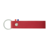 Porte Clés En Cuir Végétal PORTAVEGE Cognac Face Rouge Dos