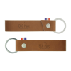Porte Clés En Cuir Végétal PORTAVEGE Cognac Marquage Incrustation