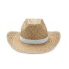 Chapeau En Paille Naturelle TEXAS Blanc De Face Chapeau En Paille Naturelle TEXAS Blanc De Face